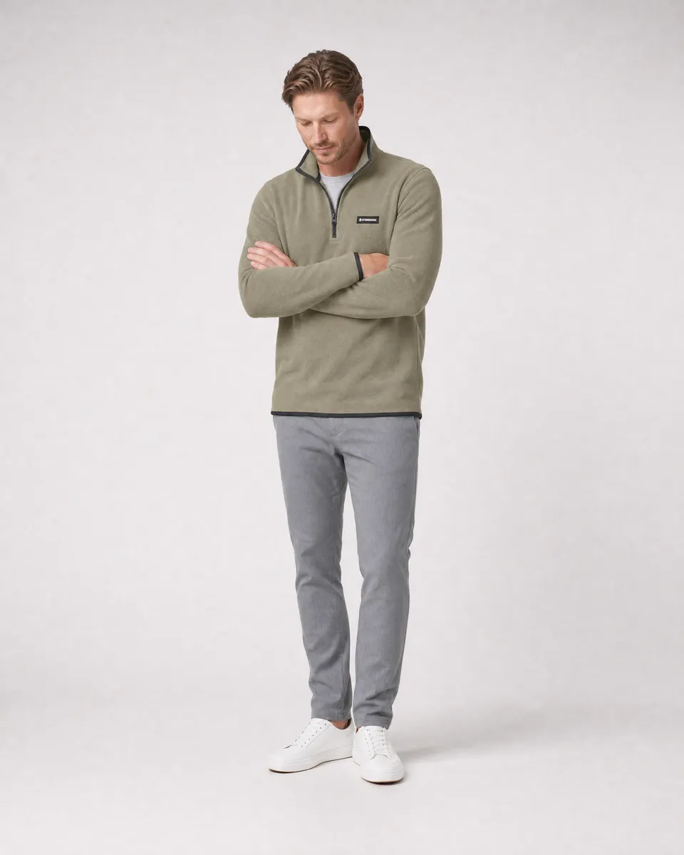 StringKing Men's Polartec Fleece Quarter Zip - Sharp Fit, Mermaid, Full Front Angle - Human Model
