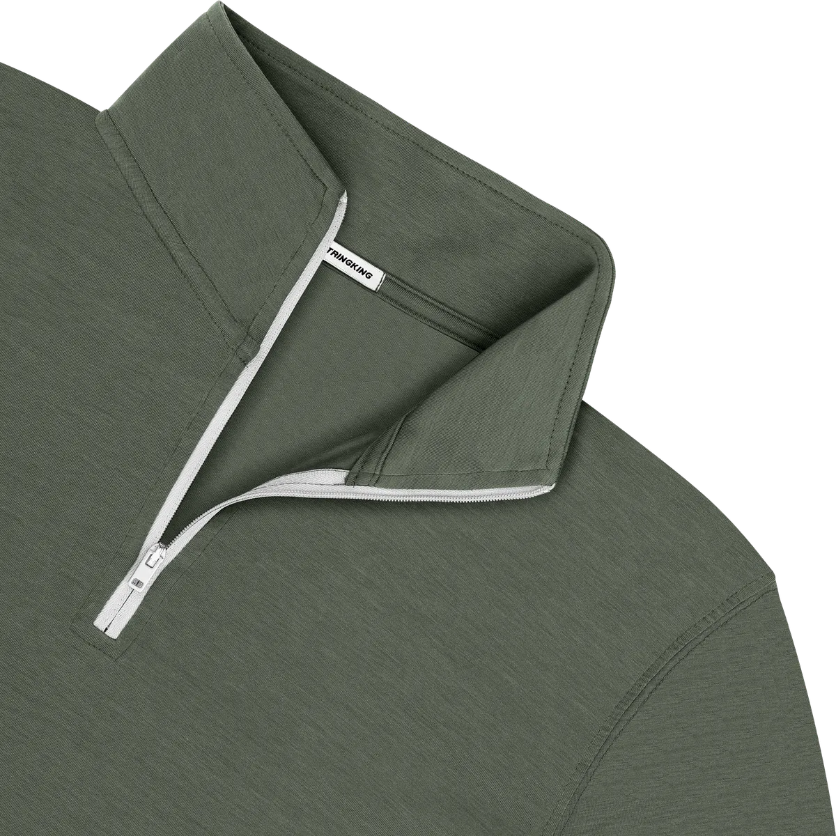 StringKing Men's FlexStyle Quarter Zip - Sharp Fit, Thyme, Detail