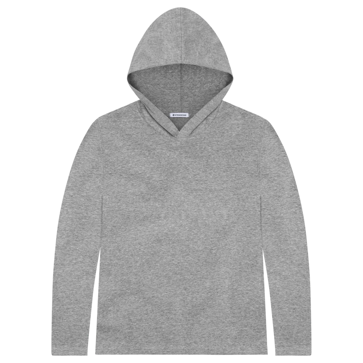 StringKing Women's Pima Cotton Lightweight Hoodie - Sharp Fit, Heather Gray, Front