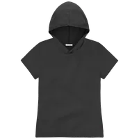 StringKing Women's FlexTech Lightweight Short Sleeve Hoodie - Sharp Fit, Black, Front