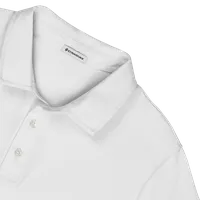 StringKing Men's Pima Cotton Short Sleeve Polo - Relaxed Fit, White, Detail