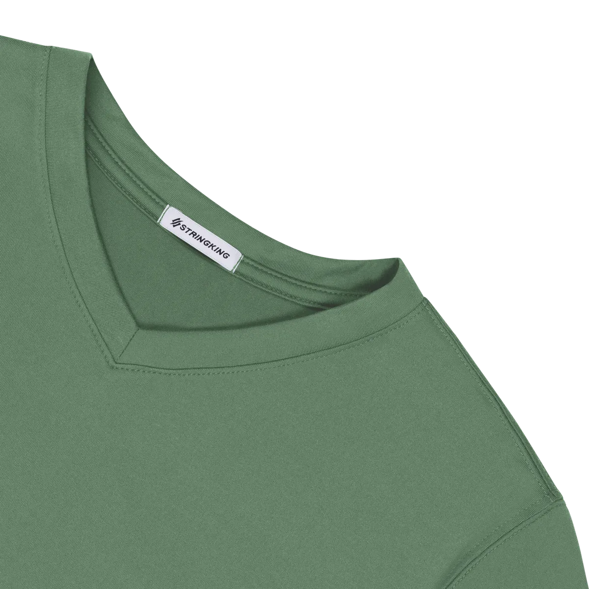 StringKing Women's FlexTech Short Sleeve V-Neck T-Shirt - Sharp Fit, Green, Detail
