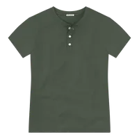 StringKing Men's Pima Jersey Short Sleeve Henley - Sharp Fit, Moss, Front
