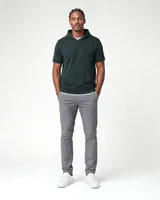 StringKing Men's Pima Terry Short Sleeve Hoodie - Sharp Fit, Pine Grove, Full Front - Human Model