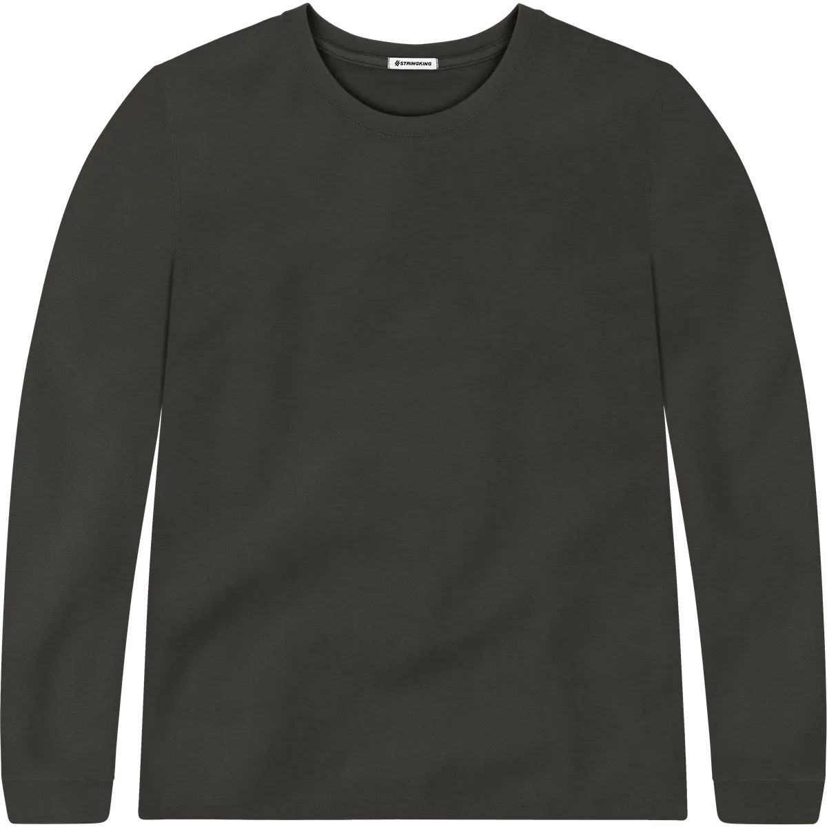 StringKing Men's Pima Terry Long Sleeve Tee - Sharp Fit, Peat, Front