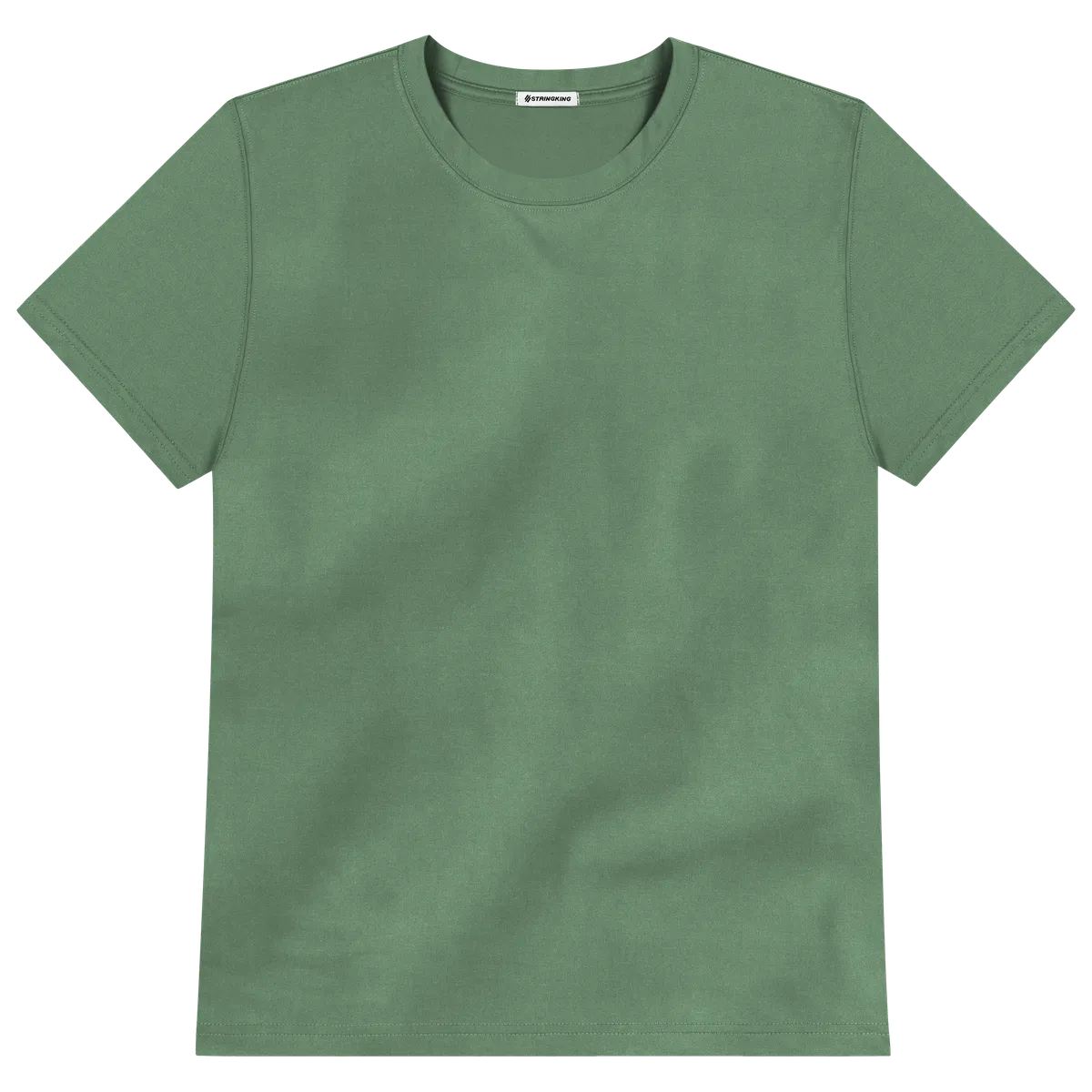 StringKing Men's FlexTech Short Sleeve Crewneck T-Shirt - Relaxed Fit, Green, Front