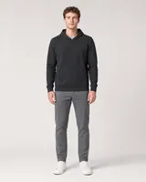 StringKing Men's Pima Terry Hoodie - Sharp Fit, Black, Full Front - Human Model