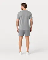 StringKing Men's StayWarm Tee - Sharp Fit, Gray, Full Back - Human Model - Top of head to Mid-thigh