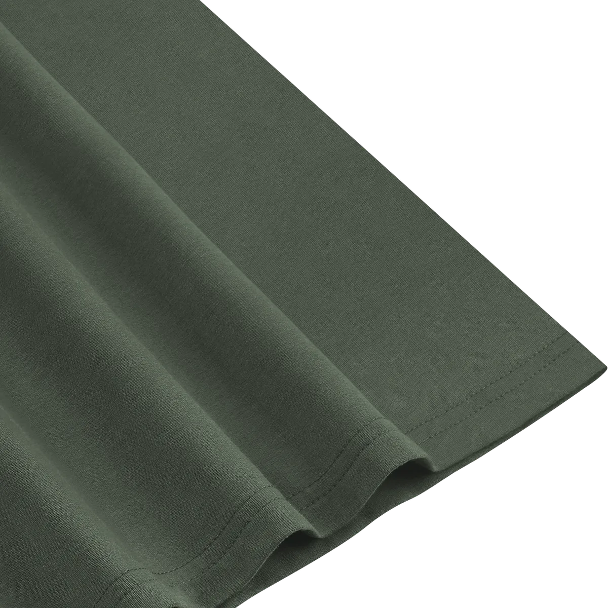 StringKing Men's Pima Terry Long Sleeve V-Neck Tee - Relaxed Fit, Moss, Fabric