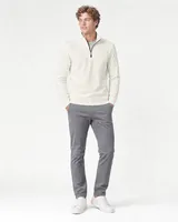 StringKing Men's Pima Terry Quarter Zip - Sharp Fit, Tofu, Full Front - Human Model - Top of head to Knees