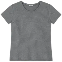 StringKing Women's FlexStyle Short Sleeve Crewneck T-Shirt - Relaxed Fit, Heather Gray, Front