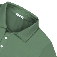 StringKing Men's FlexTech Long Sleeve Polo - Relaxed Fit, Green, Detail