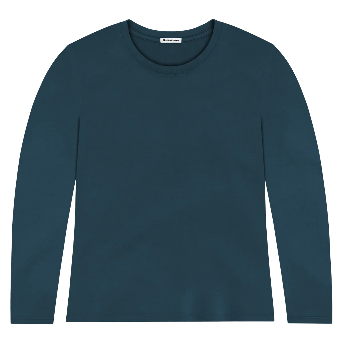 StringKing Women's Pima Jersey Long Sleeve Tee - Sharp Fit, Navy, Front