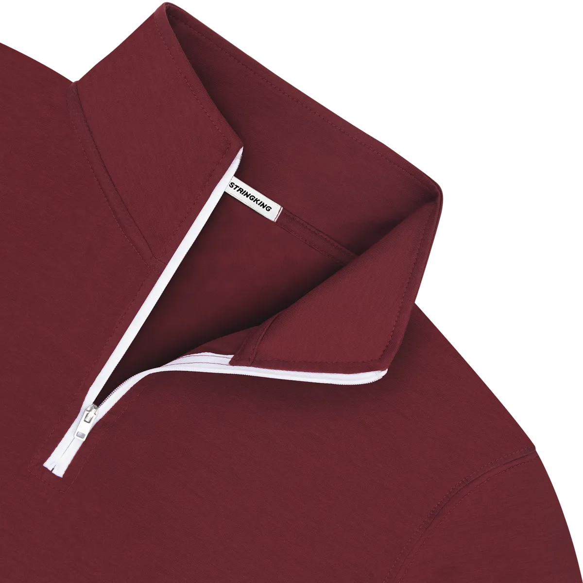StringKing Men's FlexStyle Quarter Zip - Sharp Fit, Rhubarb, Detail