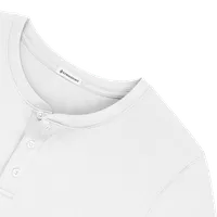 StringKing Men's Pima Cotton Long Sleeve Henley - Sharp Fit, White, Detail