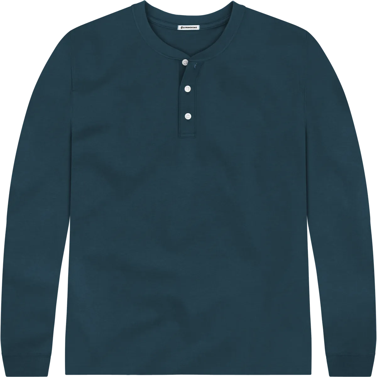 StringKing Men's Pima Jersey Henley - Relaxed Fit, Navy, Front