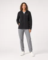 StringKing Women's Polartec Fleece Full Zip Hoodie with Pockets - Relaxed Fit, Meteorite, Full Front - Human Model