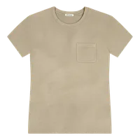 StringKing Men's Pima Cotton Short Sleeve Pocket Crewneck T-Shirt - Sharp Fit, Warm Khaki, Front
