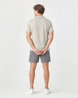 StringKing Men's Pima Terry Polo - Relaxed Fit, Moonstruck, Full Back - Human Model - Top of head to Mid-thigh