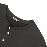 StringKing Men's Pima Terry Henley - Sharp Fit, Peat, Detail