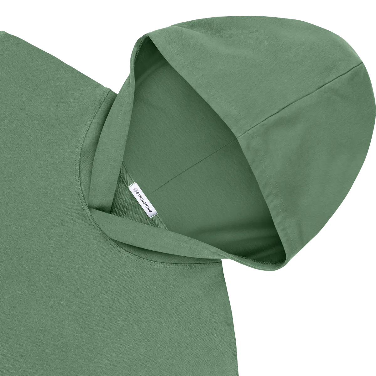 StringKing Women's Pima Cotton Hoodie - Relaxed Fit, Green, Detail