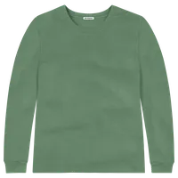 StringKing Men's Pima Cotton Long Sleeve Crewneck T-Shirt - Relaxed Fit, Green, Front
