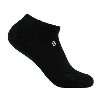StringKing Apparel Athletic Socks Low Cut Black On Foot
