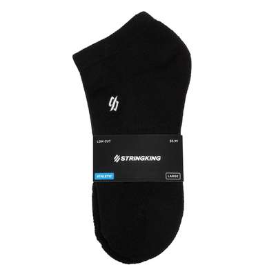 StringKing Apparel Athletic Socks Low Cut Black Packaged Large