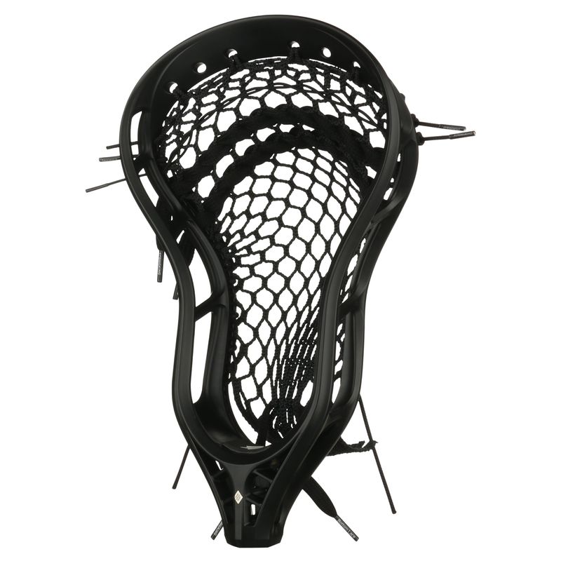 StringKing Mark 2D Defense Lacrosse Head Strung Black Black Angled View