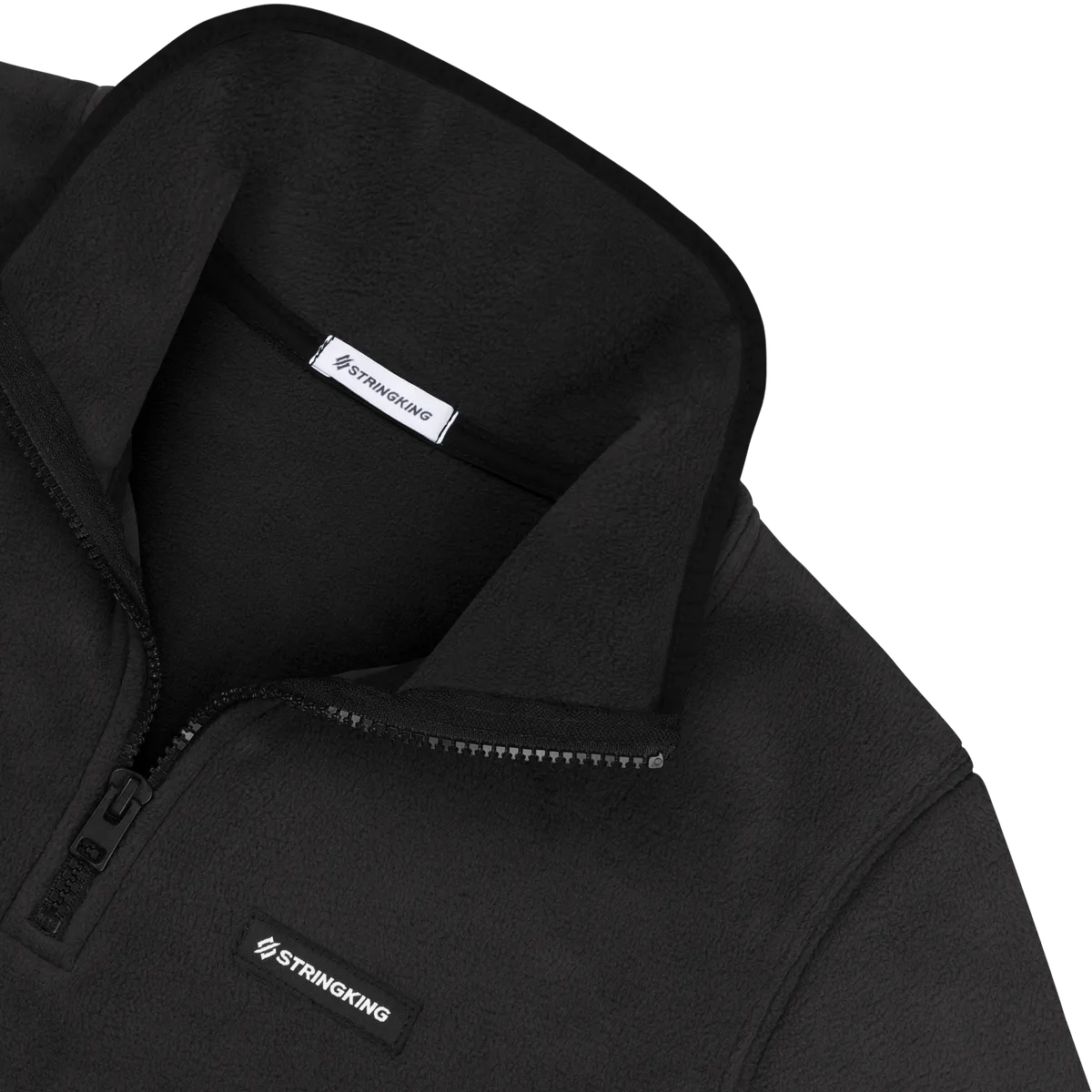 StringKing Women's Polartec Fleece Quarter Zip Pro - Relaxed Fit, Meteorite, Detail