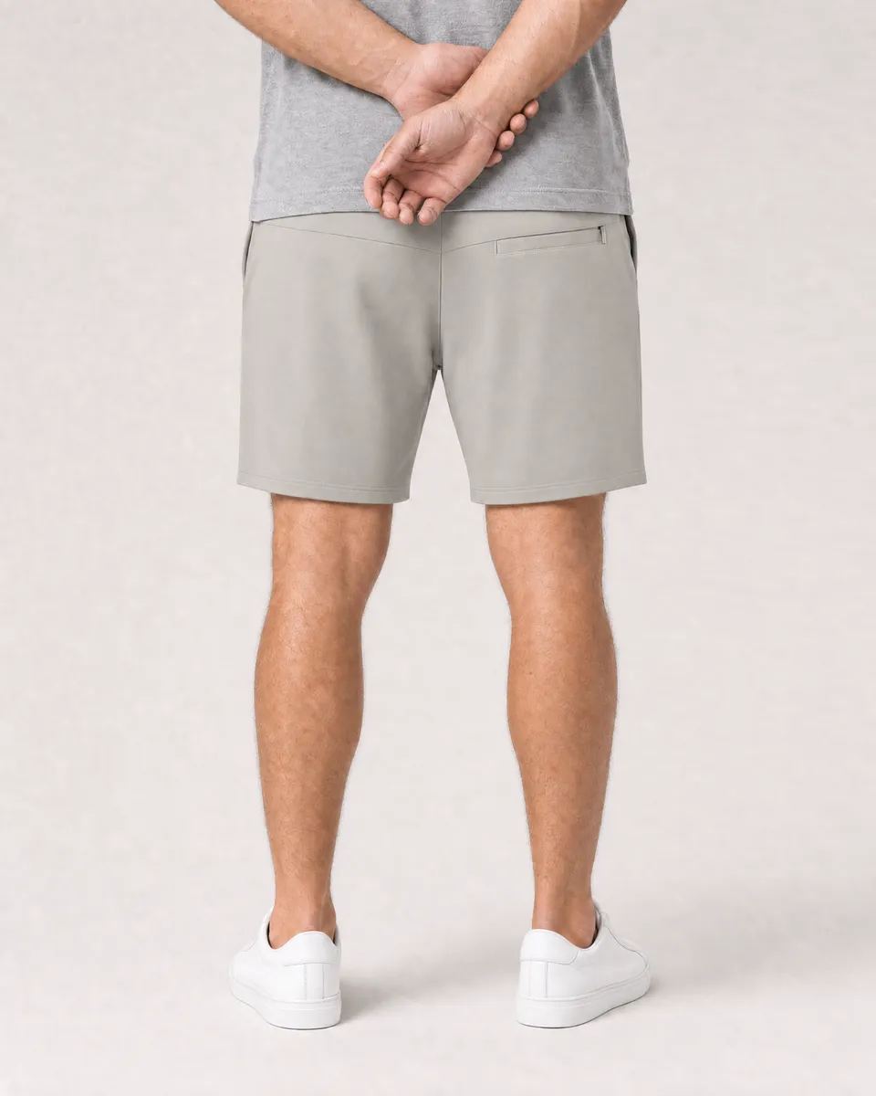 StringKing Men's Pima Terry Shorts - Relaxed Fit, Moonstruck, Full Back - Human Model - Chest to Feet