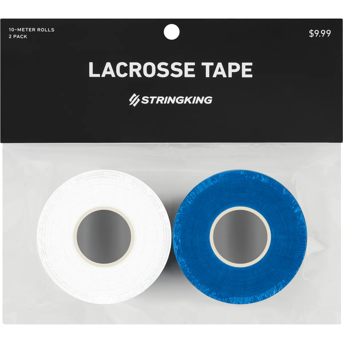 StringKing Lacrosse Tape - 2-Pack, White / Royal, Packaged, Front