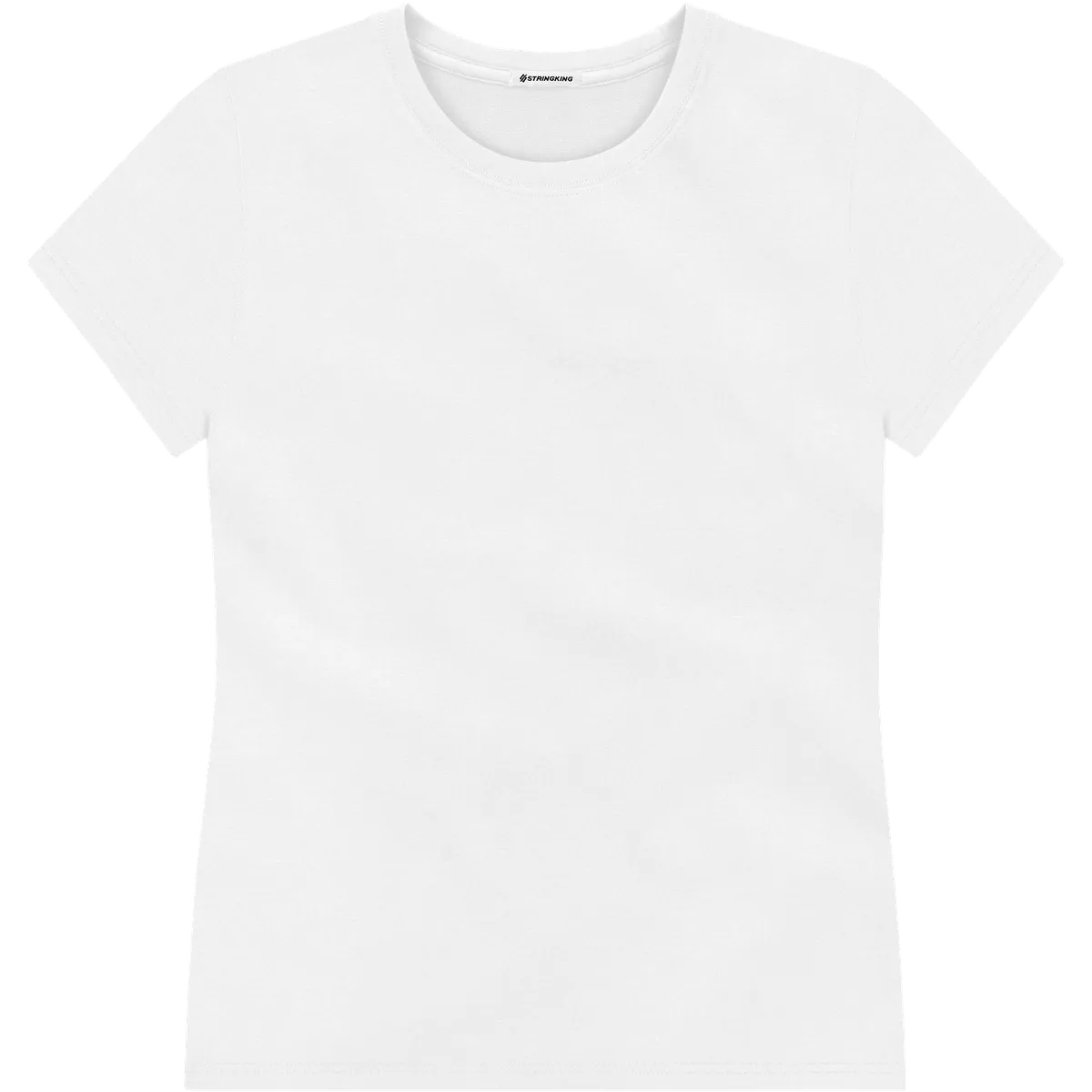 StringKing Women's Pima Terry Tee - Sharp Fit, White, Front