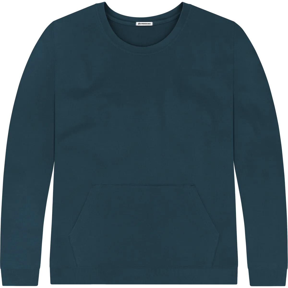 StringKing Men's Pima Terry Crew Sweatshirt - Relaxed Fit, Navy, Front