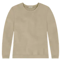StringKing Women's Pima Cotton Crewneck Sweatshirt - Sharp Fit, Warm Khaki, Front