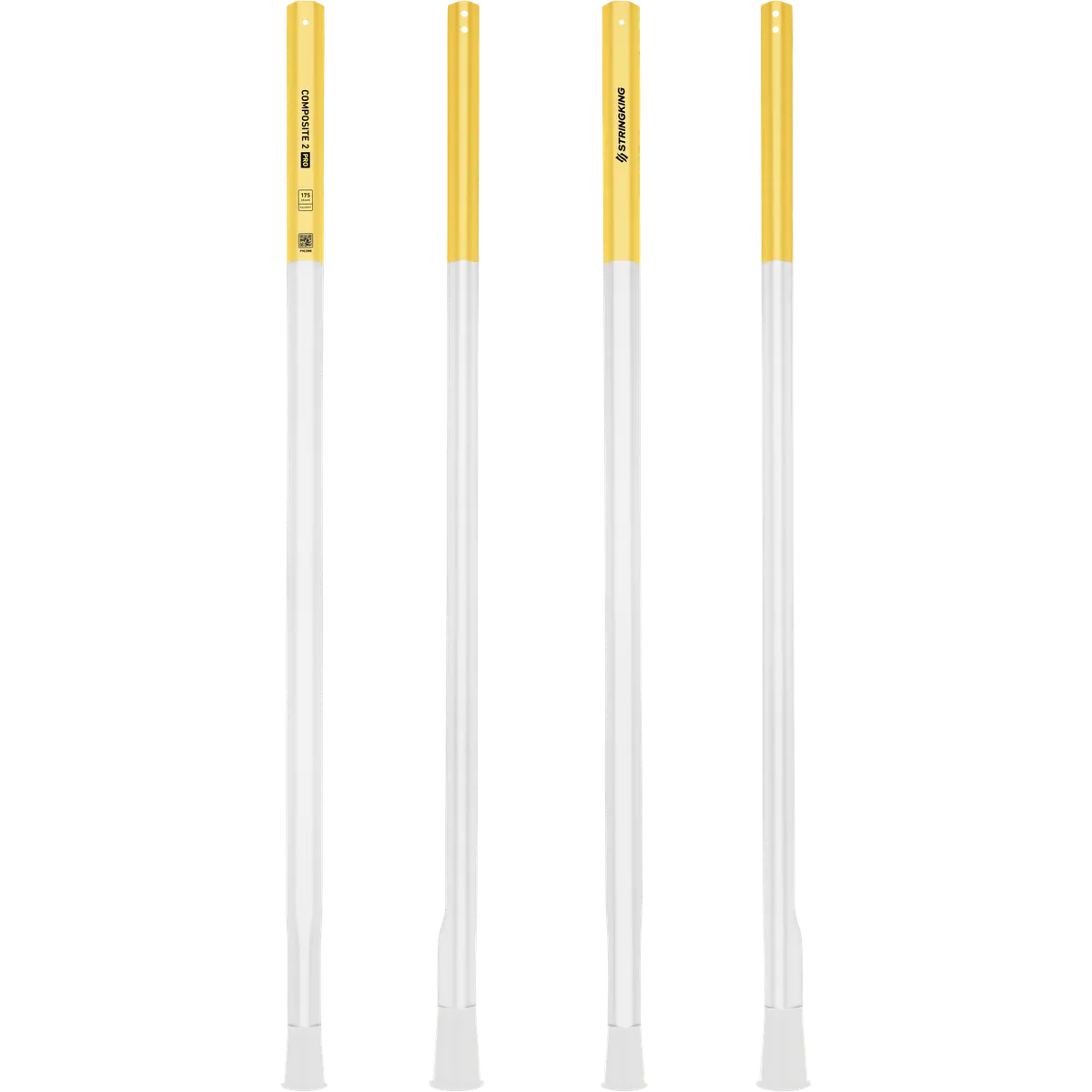 StringKing Composite 2 Pro Faceoff Bottom Lever - 175 Grams, White / Yellow, Full Length, Vertical, Right, Front, Left, Back