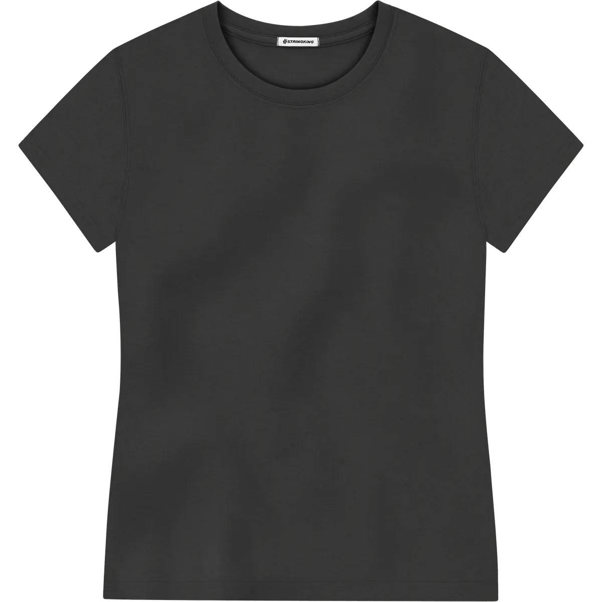StringKing Women's Pima Jersey Tee - Sharp Fit, Black, Front