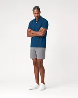 StringKing Men's StayCool Polo - Relaxed Fit, Navy Blue, Full Front Angle - Human Model