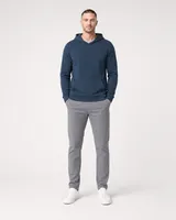 StringKing Men's Pima Terry Hoodie - Sharp Fit, Navy, Full Front - Human Model