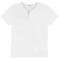 StringKing Men's Pima Cotton Short Sleeve Henley - Relaxed Fit, White, Front
