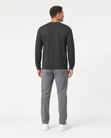 StringKing Men's StayWarm Sweater - Sharp Fit, Black, Full Back - Human Model - Top of head to Mid-thigh