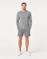 StringKing Men's StayWarm Long Sleeve Tee - Relaxed Fit, Gray, Full Front - Human Model