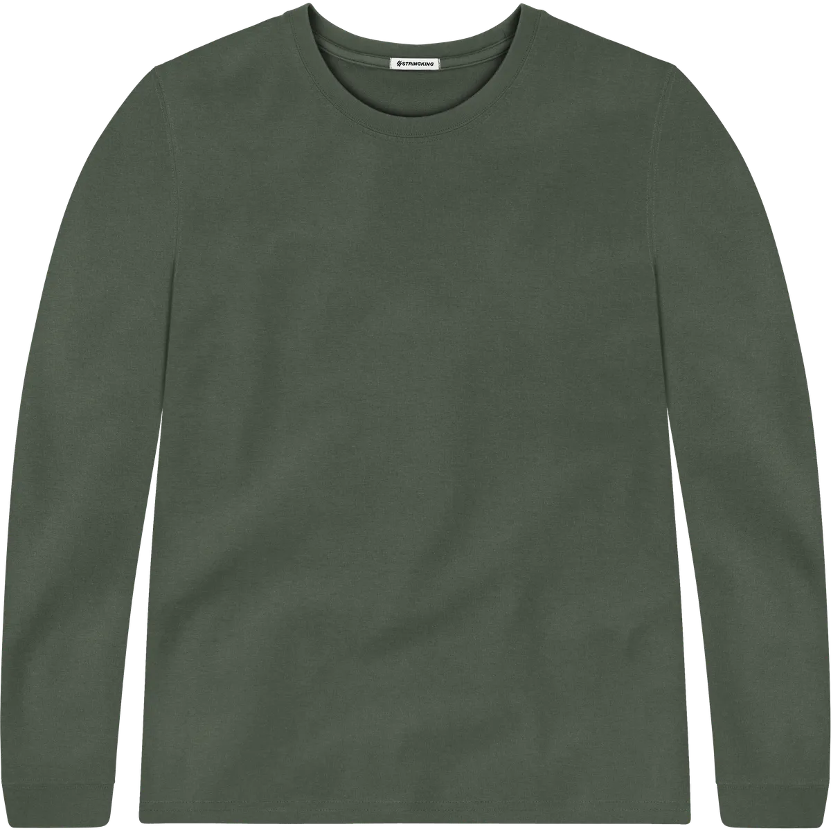 StringKing Men's Pima Terry Long Sleeve Tee - Sharp Fit, Moss, Front