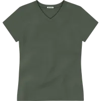 StringKing Women's Pima Jersey V-Neck Tee - Relaxed Fit, Moss, Front