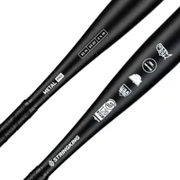 StringKing Metal Pro Fastpitch - Drop 10, 33", Black, Bat Details, Angled