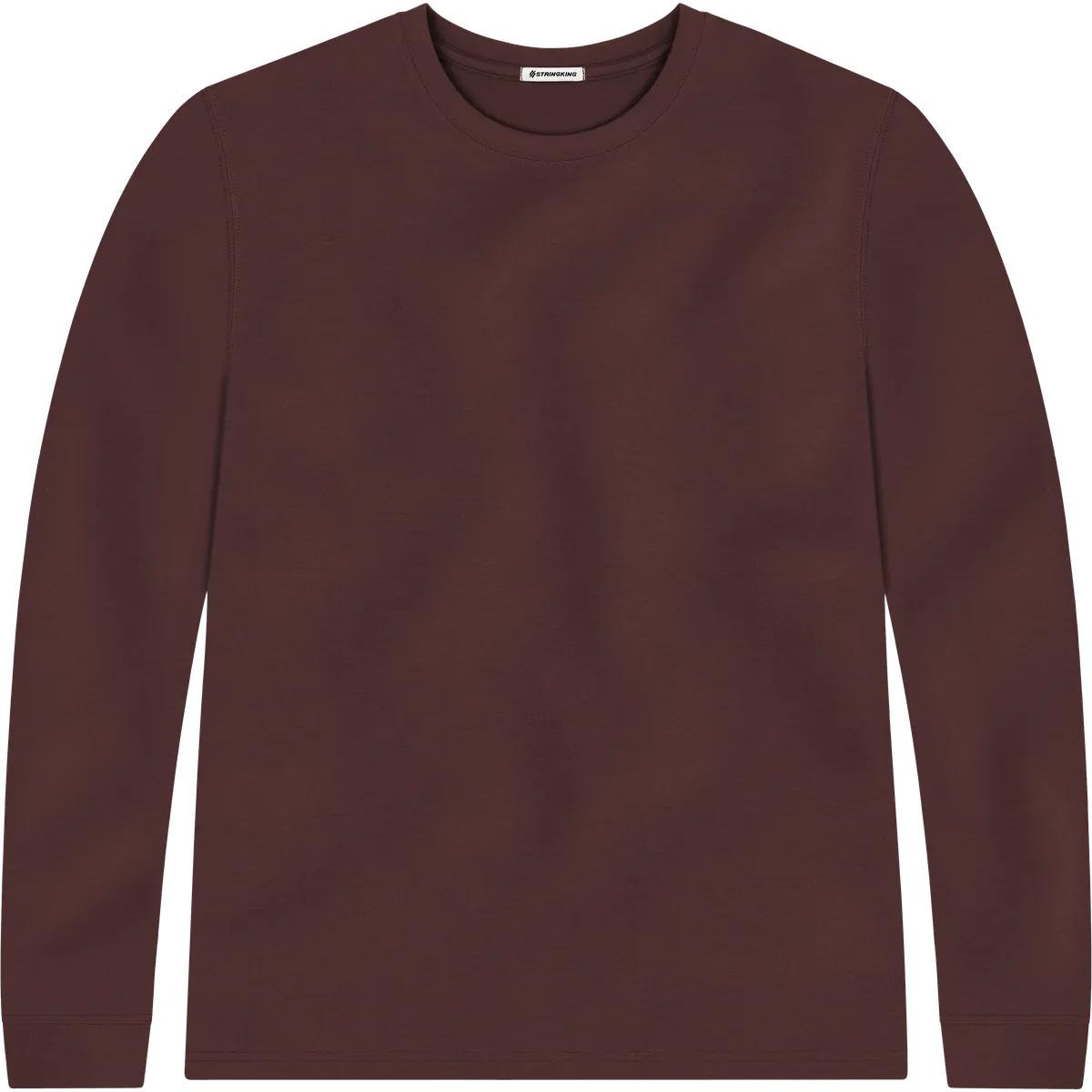 StringKing Men's Pima Jersey Long Sleeve Tee - Sharp Fit, New Maroon, Front