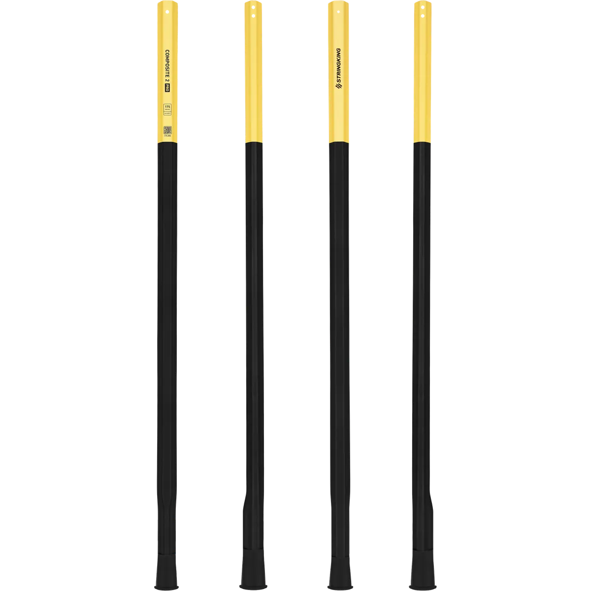 StringKing Composite 2 Pro Faceoff Bottom Lever - 175 Grams, Black / Yellow, Full Length, Vertical, Right, Front, Left, Back