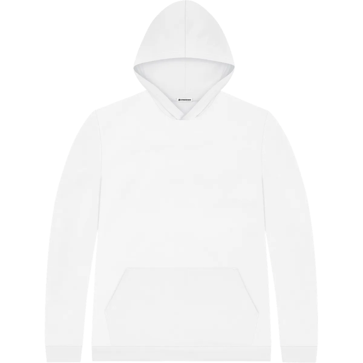 StringKing Men's StayWarm Hoodie - Sharp Fit, White, Front