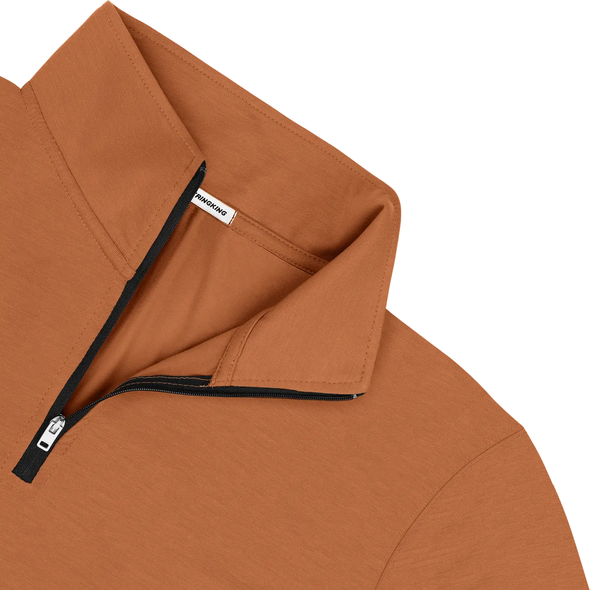 StringKing Men's FlexStyle Quarter Zip - Relaxed Fit, Bombay Brown, Detail