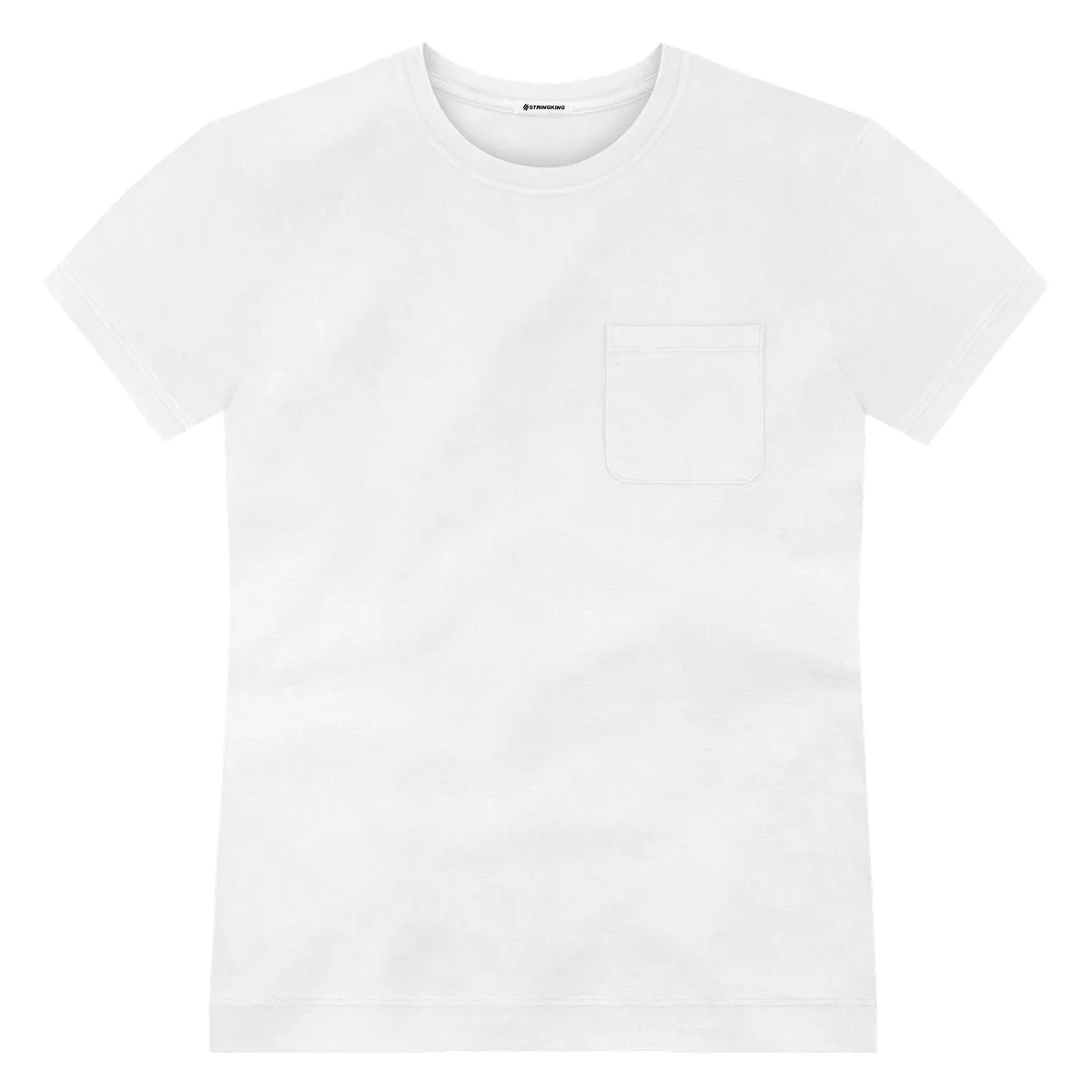 StringKing Men's Pima Jersey Pocket Tee Multi - Sharp Fit, White, Front